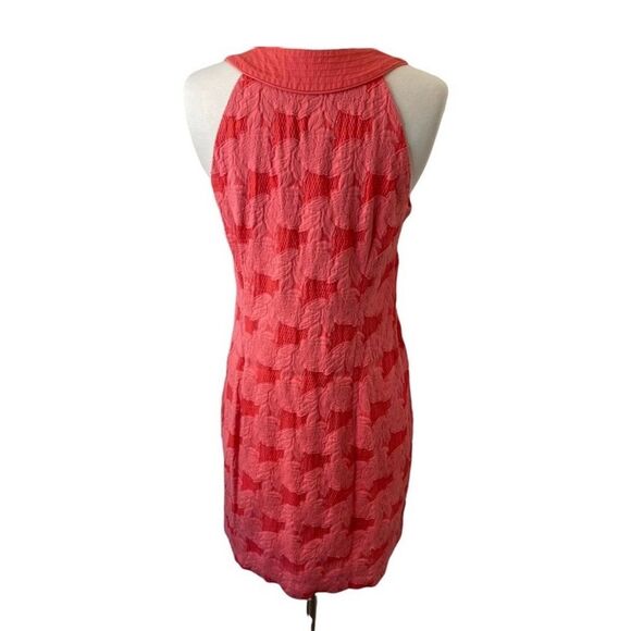 Laundry by Shelli Segal Floral Textured Dress Knee Length Scoop Pink Women 6 - Picture 2 of 4